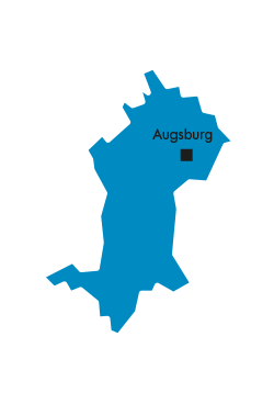 Mitgliedsbetriebe BI Augsburg Karte Schwaben mit Augsburg